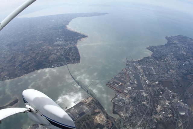  Sobrevolando el estuario del Loira un minuto antes del descenso 